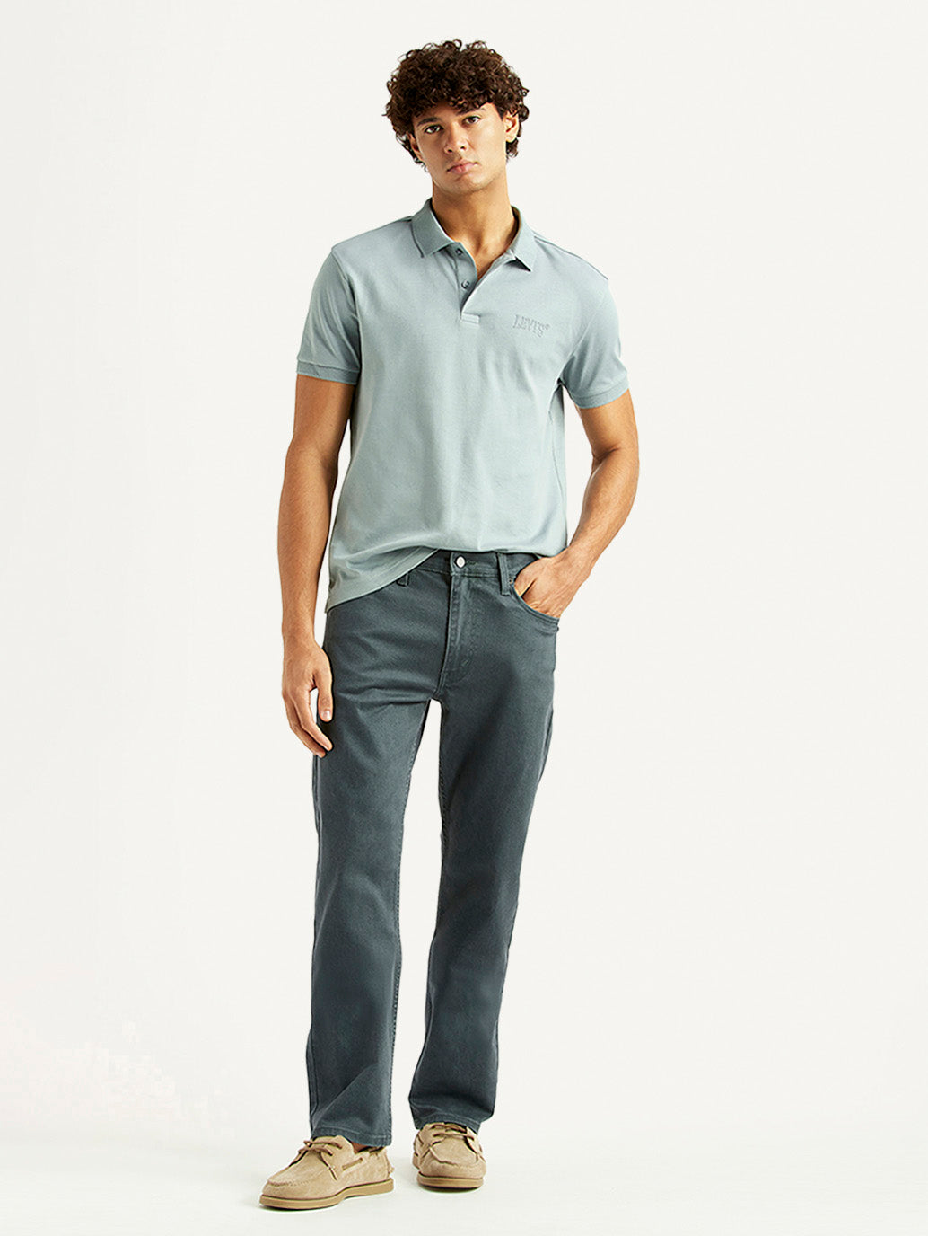 Men's 513 Grey Slim Straight Fit Mid Rise Jeans - Styleshot View