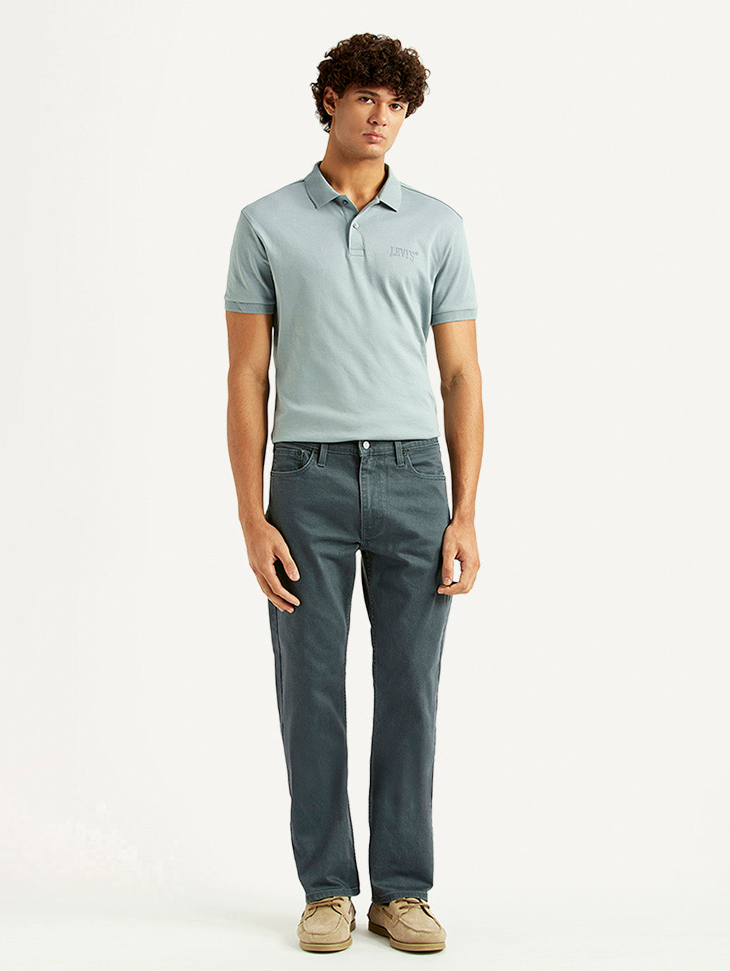 Men's 513 Grey Slim Straight Fit Mid Rise Jeans - Front View
