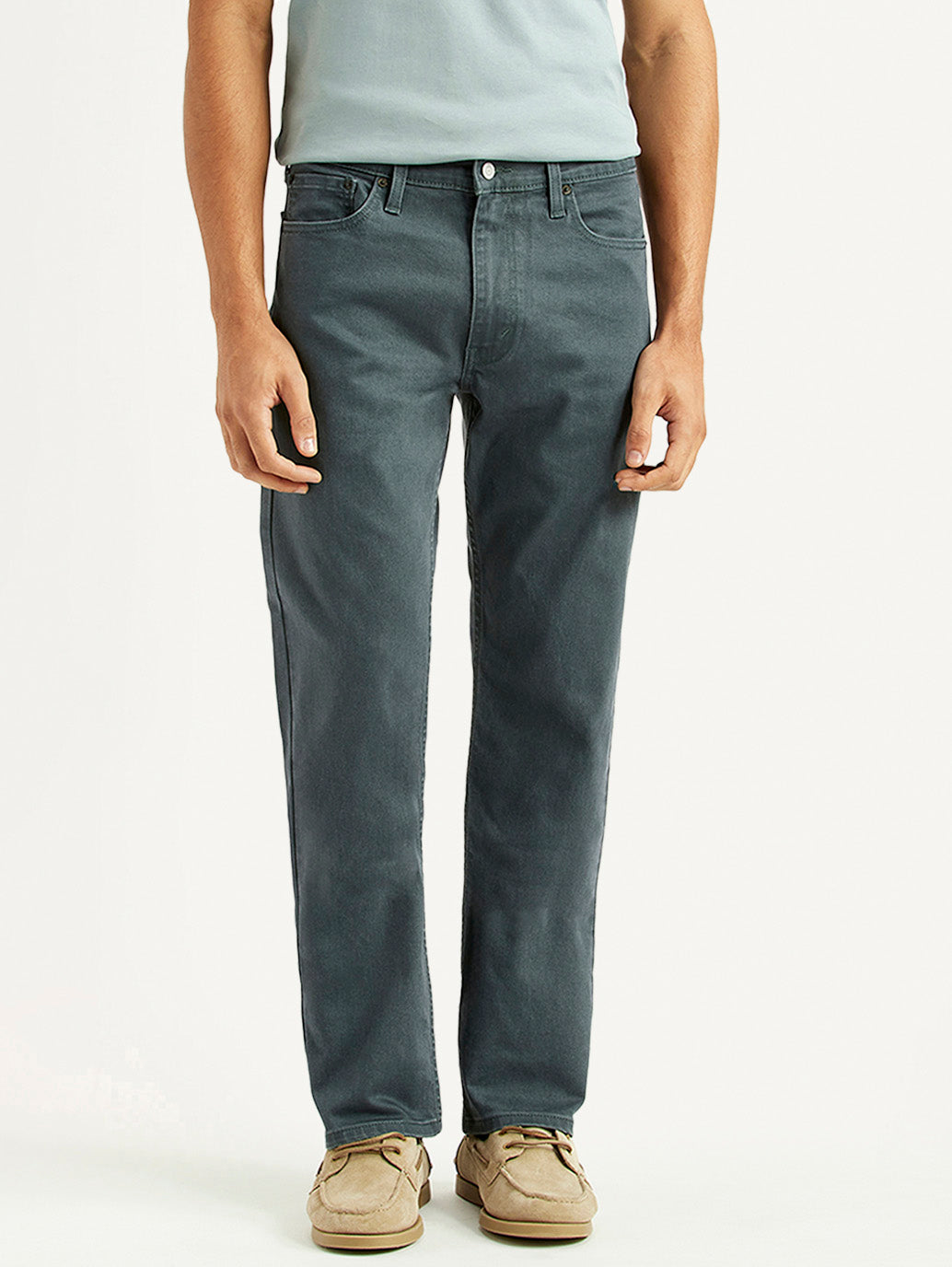 Men's 513 Grey Slim Straight Fit Mid Rise Jeans - Front View