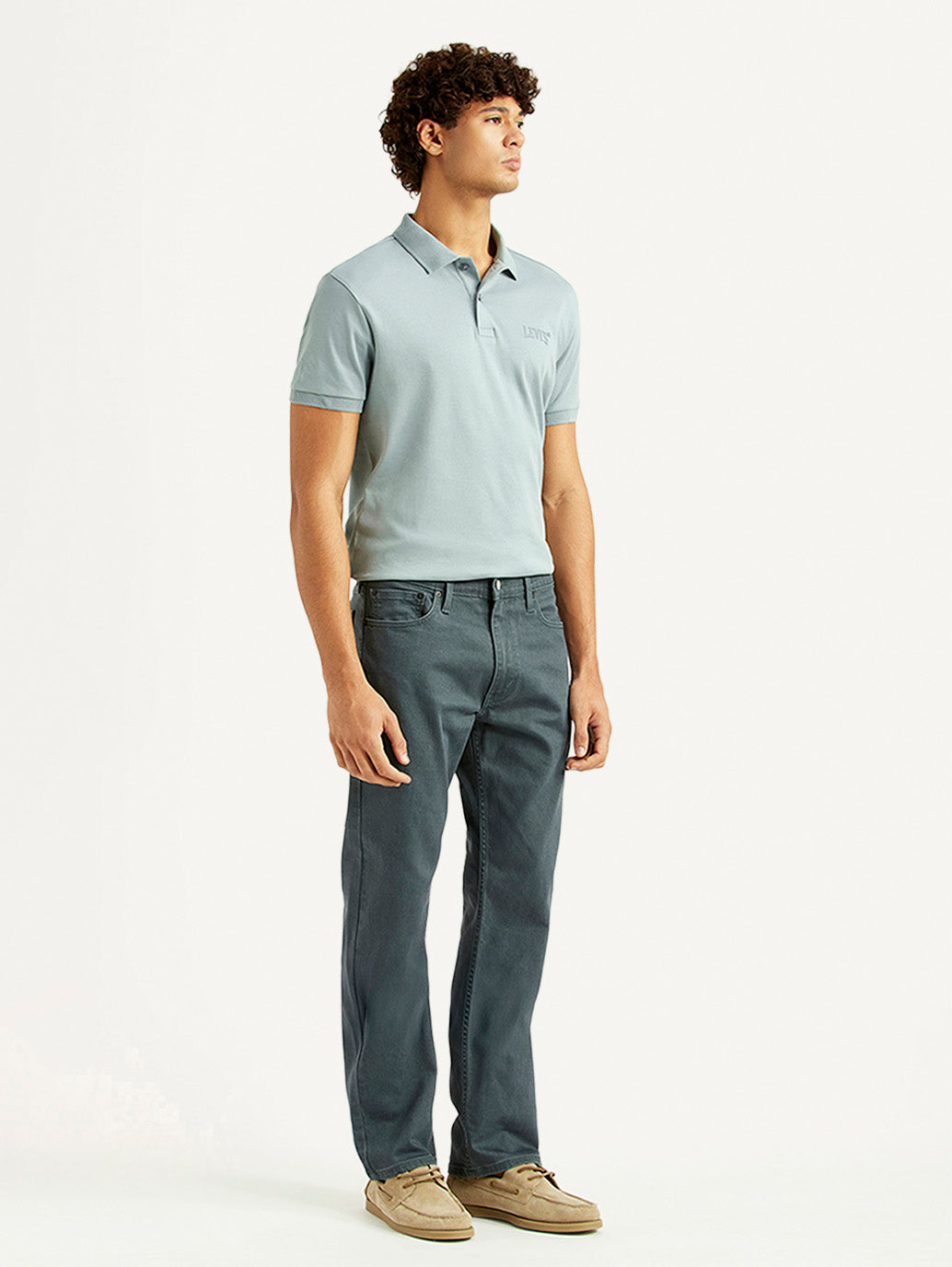 Men's 513 Grey Slim Straight Fit Mid Rise Jeans - Side View