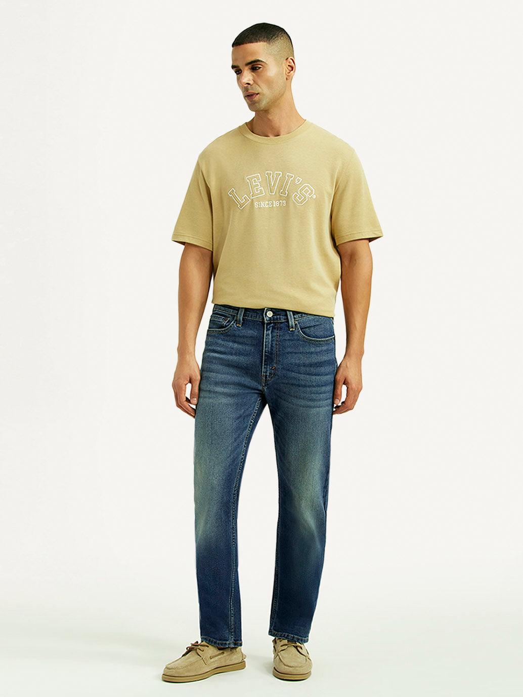 Men's 513 Dark Blue Slim Straight Fit Mid Rise Jeans