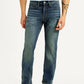 Men's 513 Blue Slim Straight Fit Mid Rise Selvedge Jeans - Front View