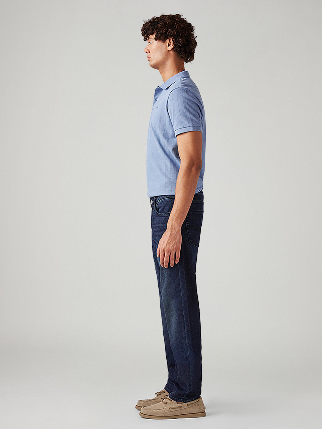 Men's 513 Dark Indigo Slim Straight Fit Mid Rise Jeans - Side View