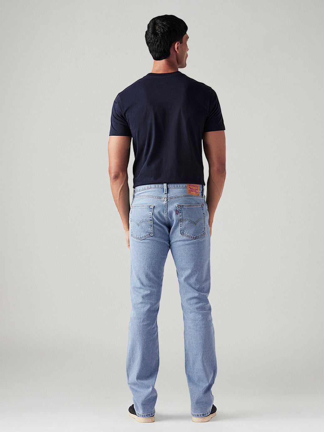 Men's 513 Light Blue Slim Straight Fit Mid Rise Jeans - Back View