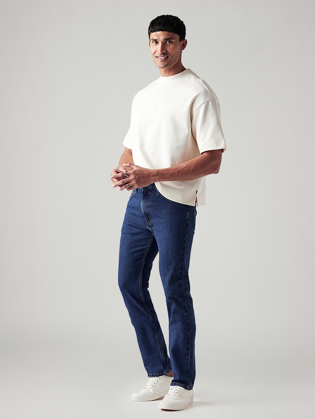 Men's 513 Blue Slim Straight Fit Mid Rise Jeans