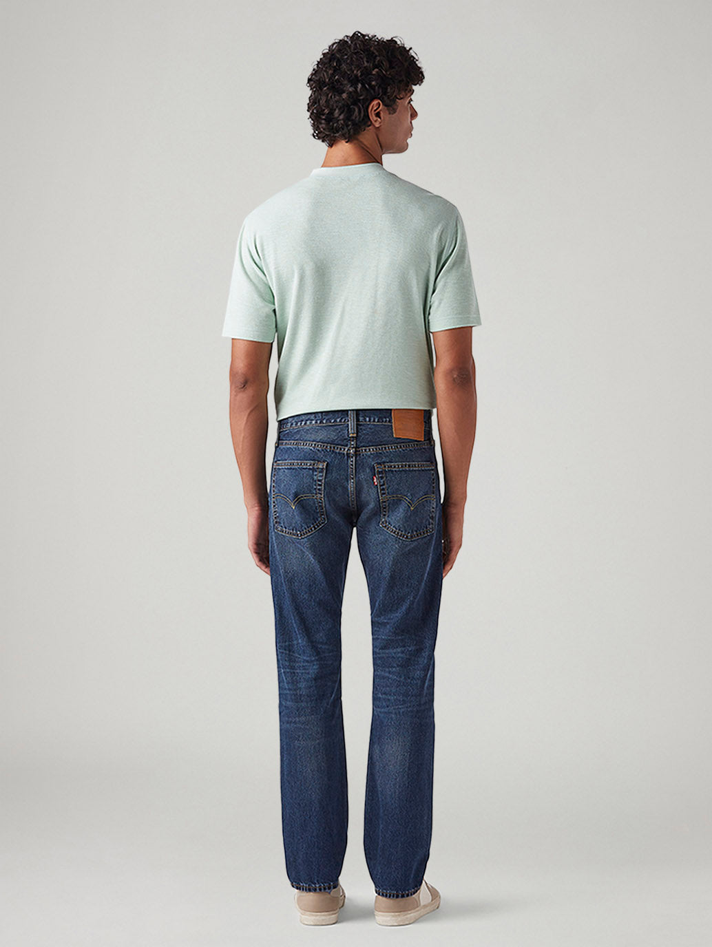 Men's 513 Blue Slim Straight Fit Mid Rise Jeans - Back View