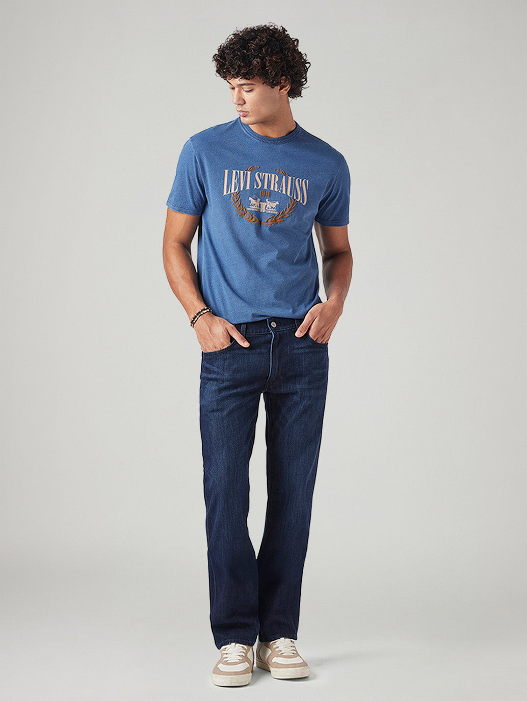Men's 513 Dark Blue Slim Straight Fit Mid Rise Jeans
