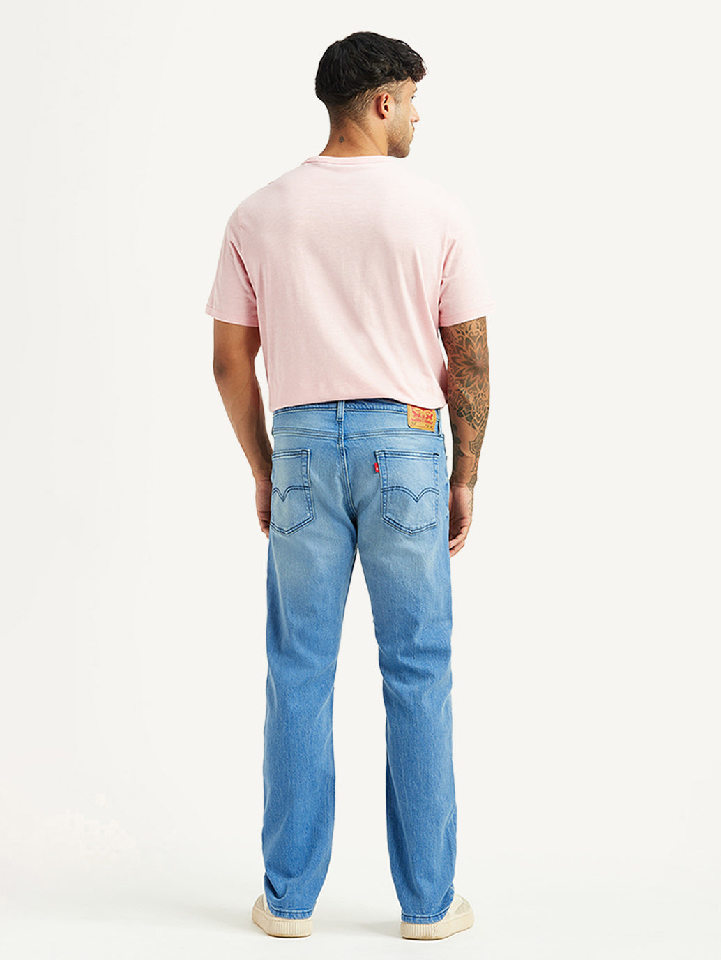 Men's 513 Light Blue Slim Straight Fit Mid Rise Jeans - Back View