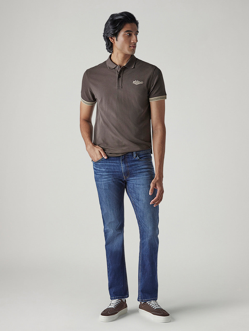 Men's 513 Med Indigo Slim Straight Fit Mid Rise Jeans