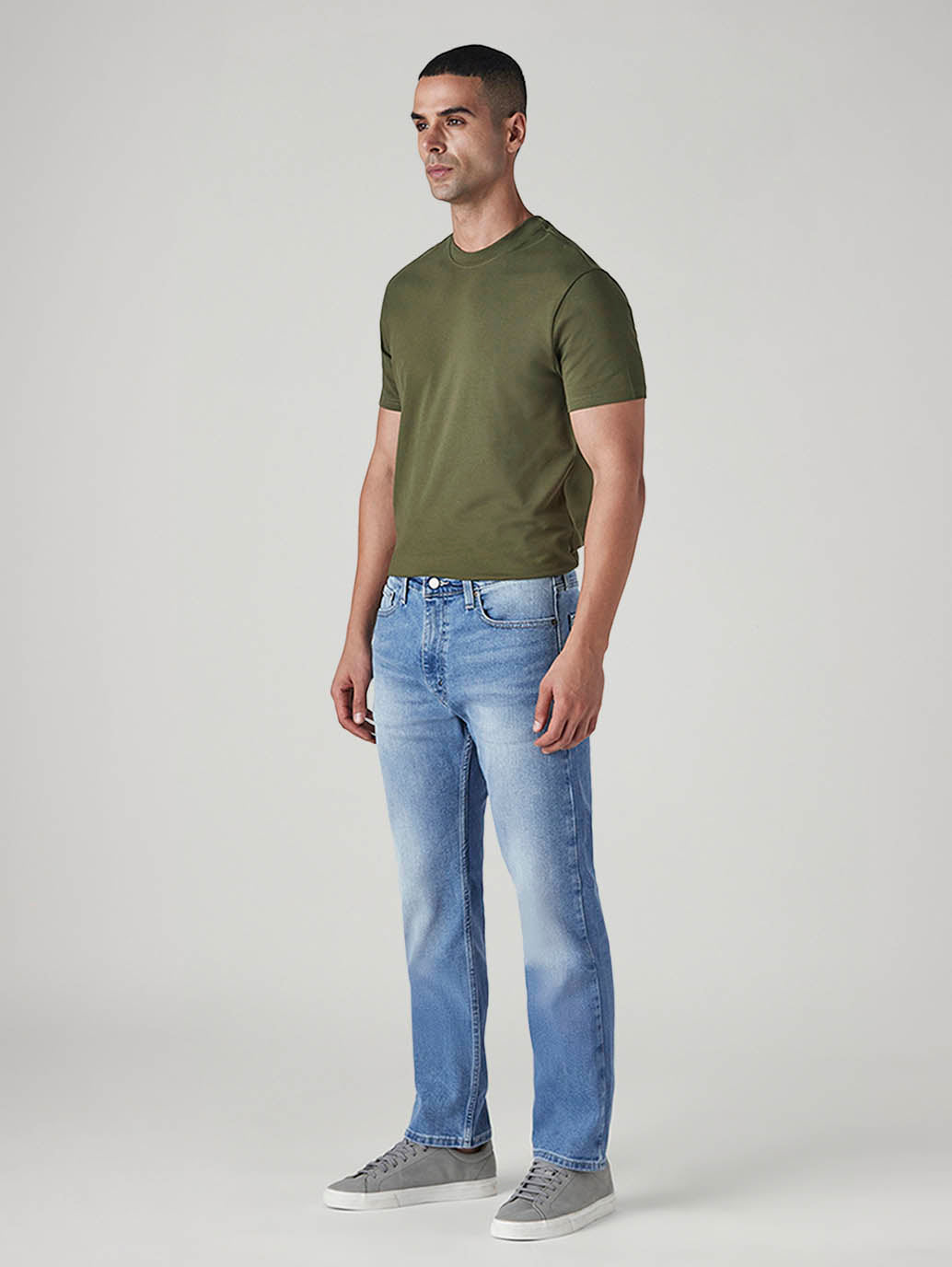 Men's 513 Light Blue Slim Straight Fit Mid Rise Jeans - Side View