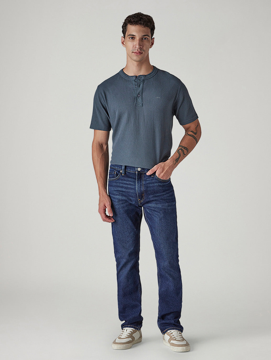 Men's 513 Dark Indigo Slim Straight Fit Mid Rise Jeans - Front View