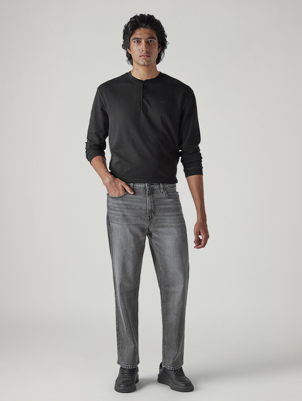 Men's 513 Grey Slim Straight Fit Mid Rise Jeans - Front View