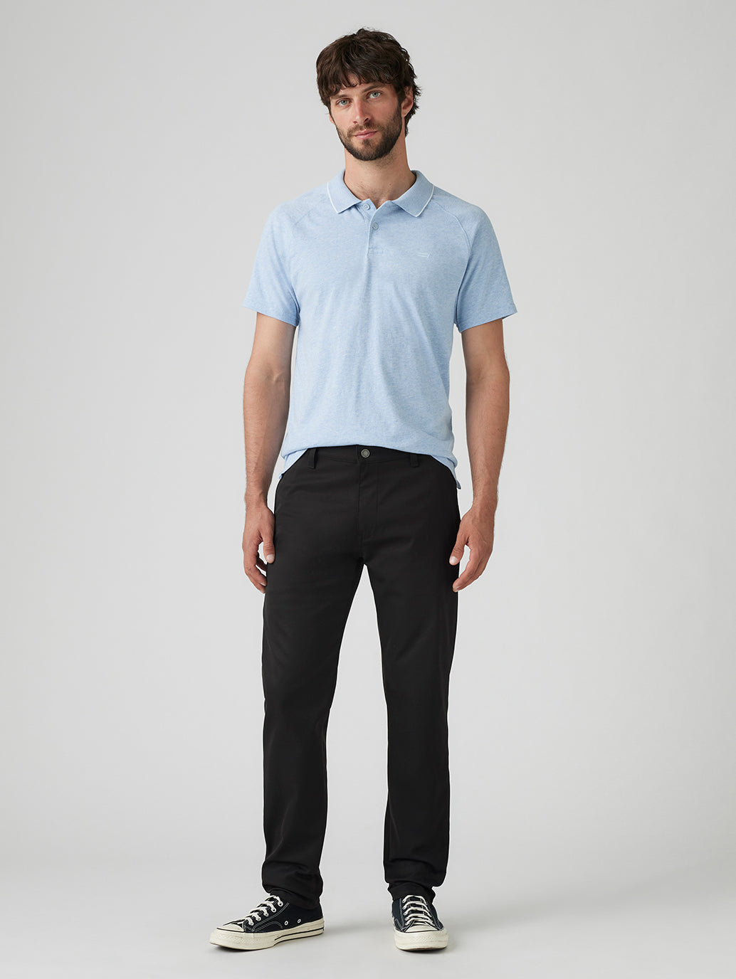 Men's Black Straight Fit Tech Pants