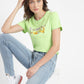 Women's Graphic Print Round Neck T-shirt Green - 64b60fcb-57b8-4328-aabd-6f65d1a924bd View