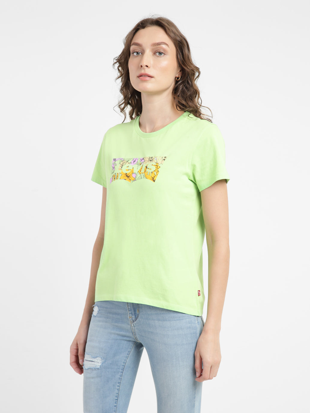 Women's Graphic Print Round Neck T-shirt Green - c8dcfce5-873a-4692-83da-507c4e17feeb View