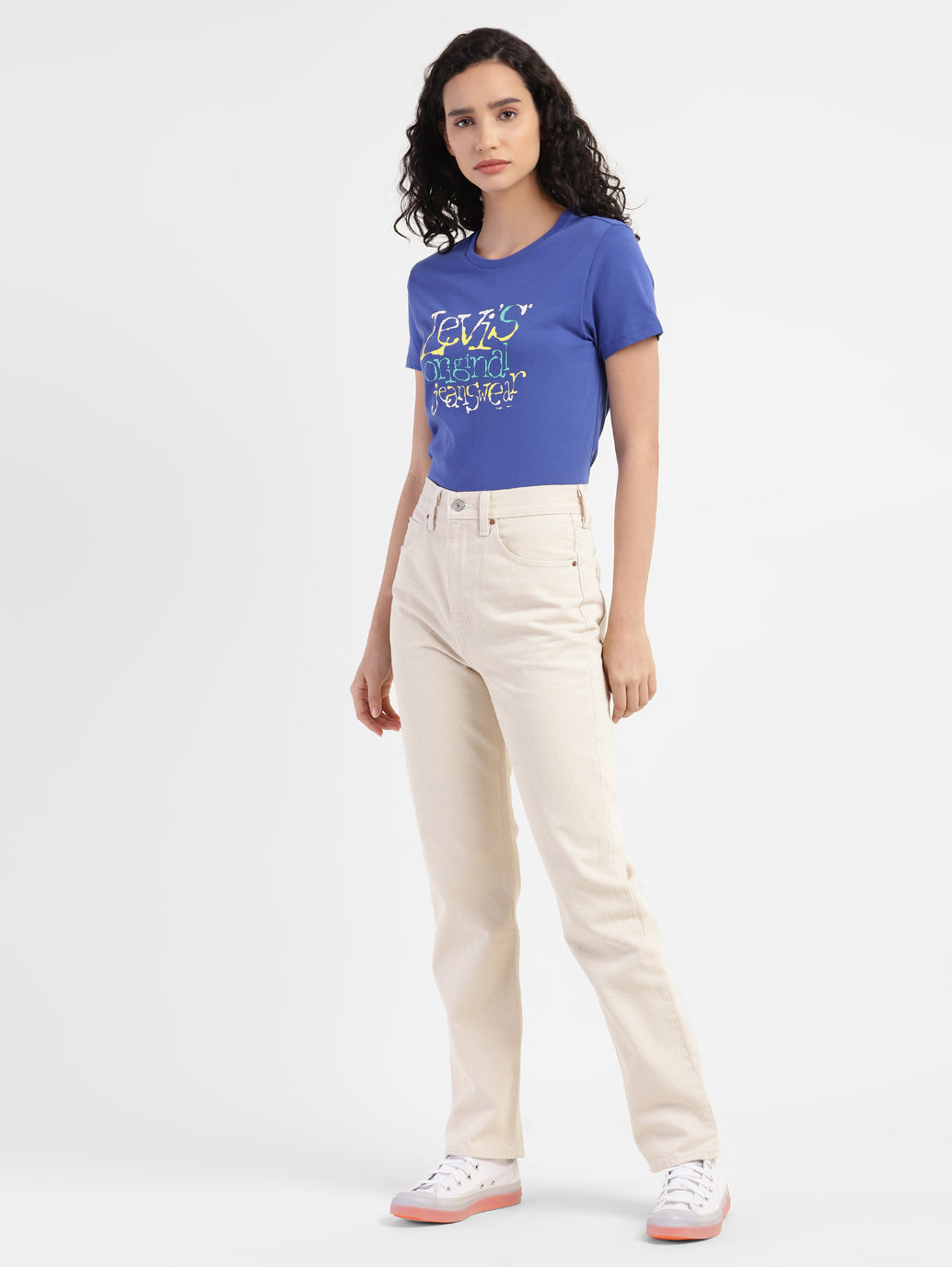 Women's Brand Logo Round Neck T-shirt - 4bea240d-fd28-4179-b978-5f993a5a1a9b View