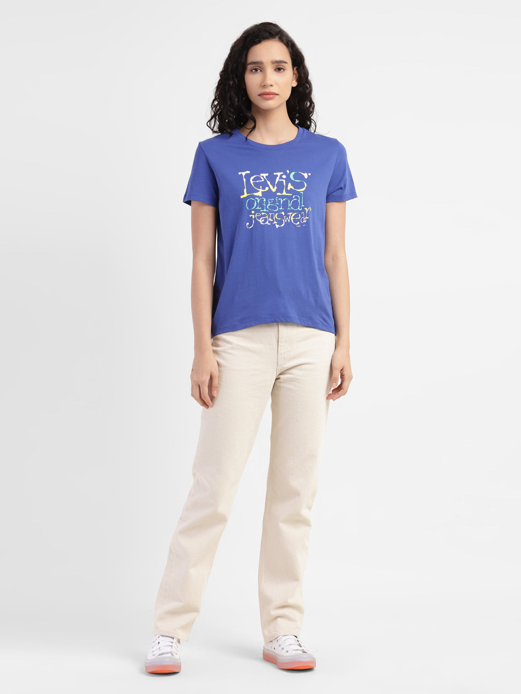 Women's Brand Logo Round Neck T-shirt - 4d604f7f-749d-4381-aeb8-8cd97135e947 View