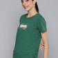 Women's Graphic Print Crew Neck T-shirt - Side View