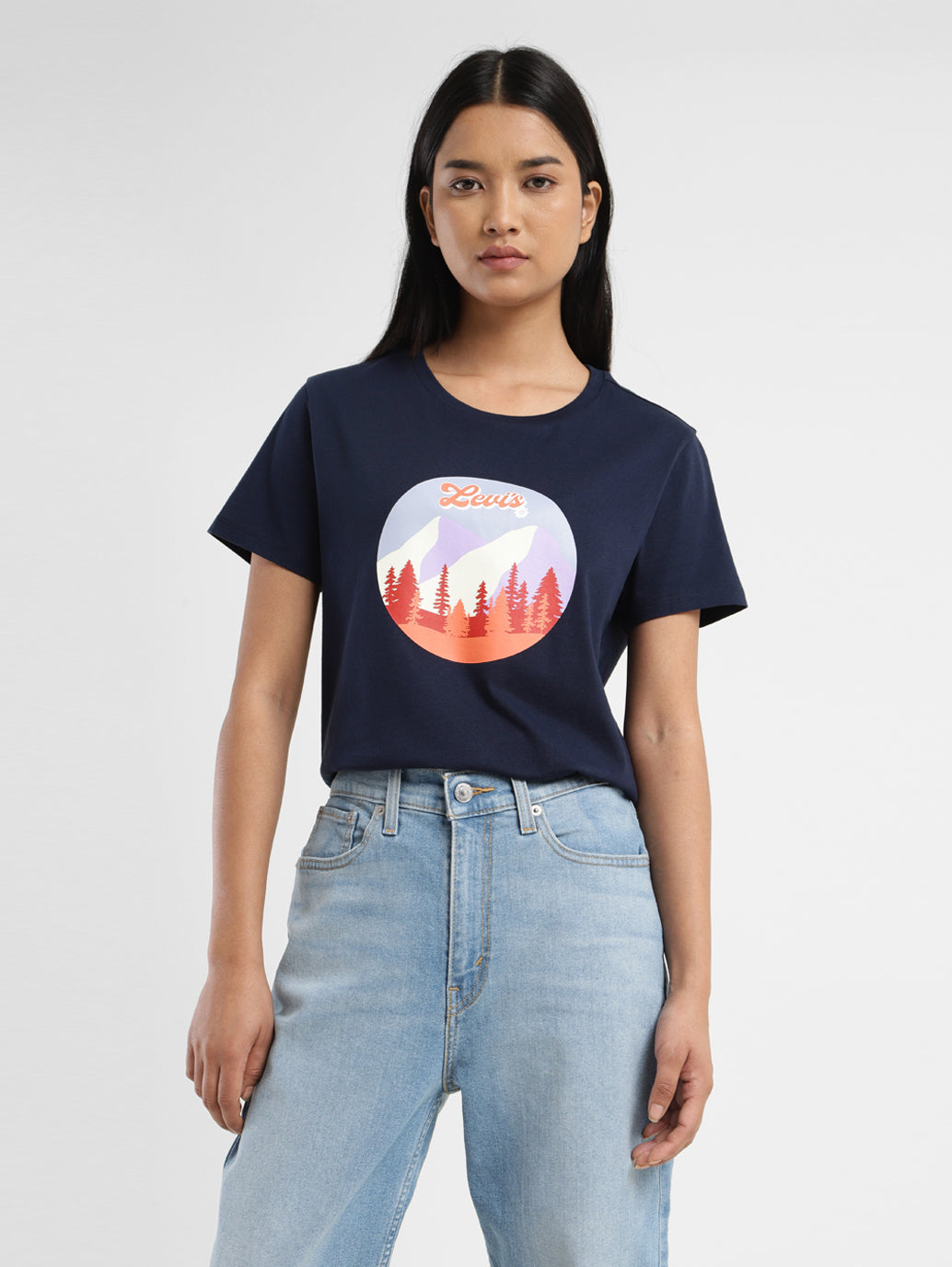 Women's Graphic Printed Crew Neck T-Shirt - Styleshot View