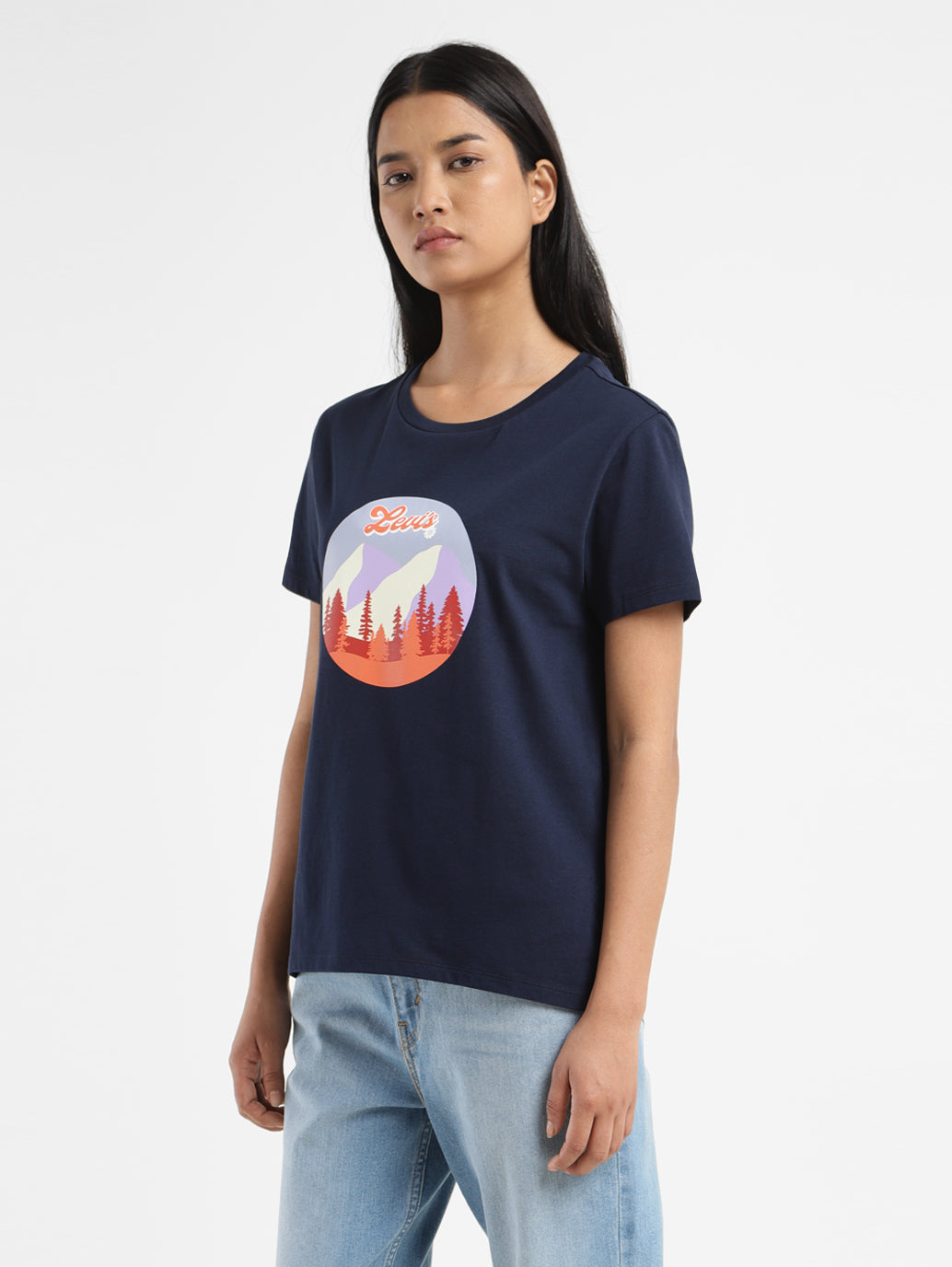 Women's Graphic Printed Crew Neck T-Shirt - 61f8be29-b685-4d96-81bd-bdf658a262e5 View