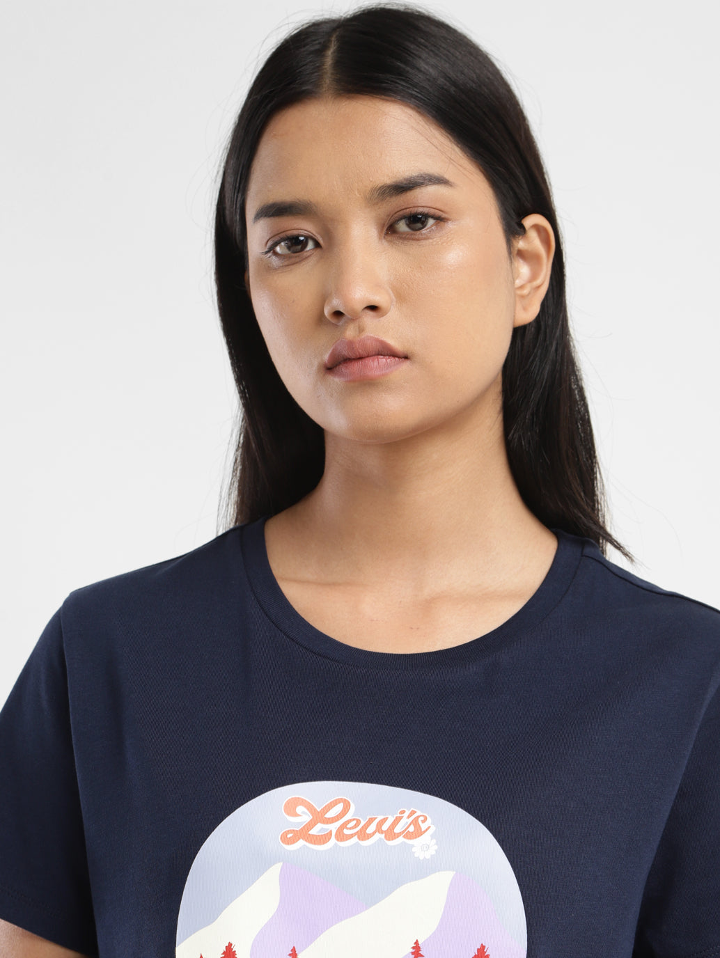 Women's Graphic Printed Crew Neck T-Shirt - FrontDetails View