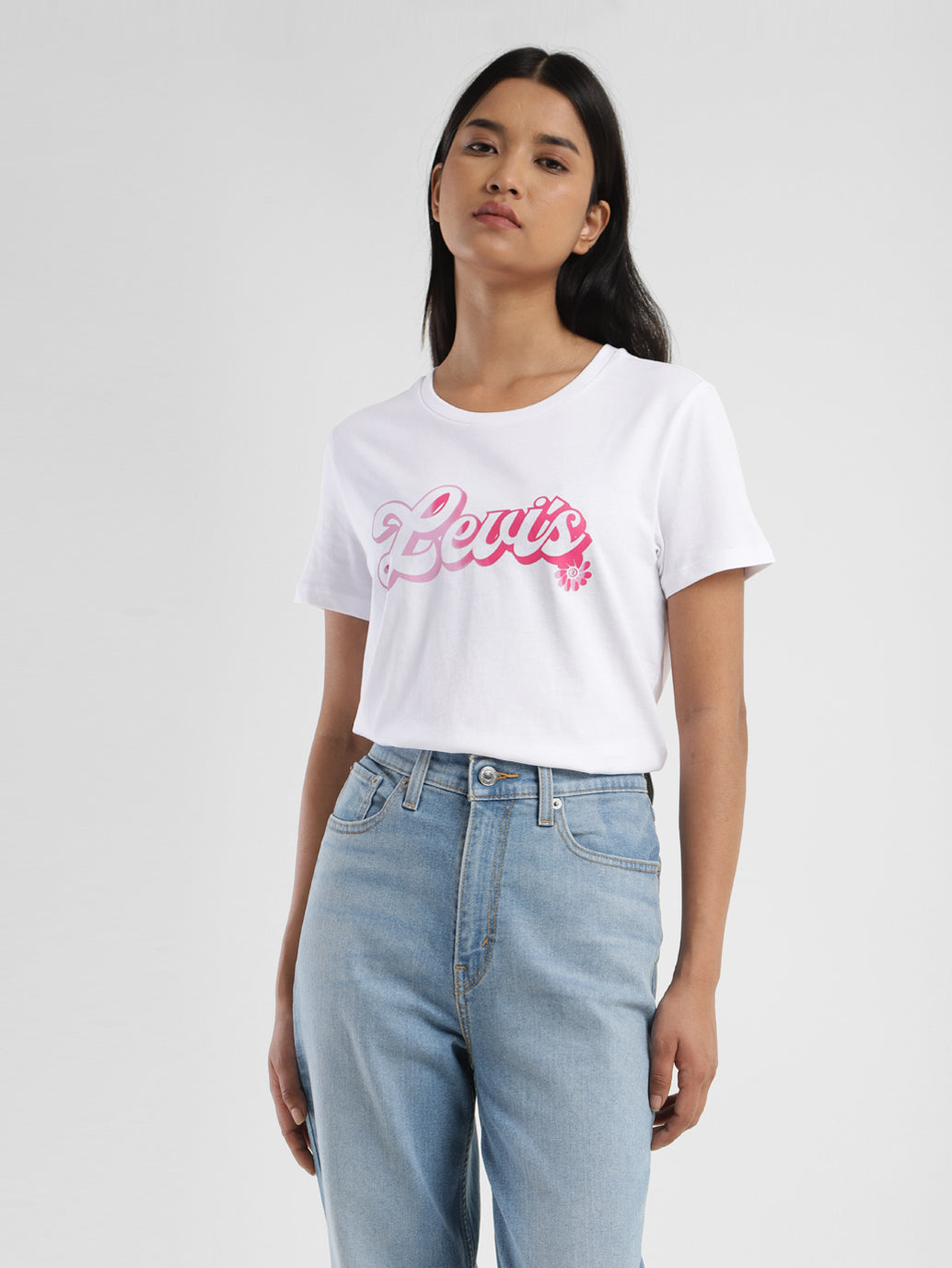 Women's Brand Logo Crew Neck T-Shirt - Styleshot View