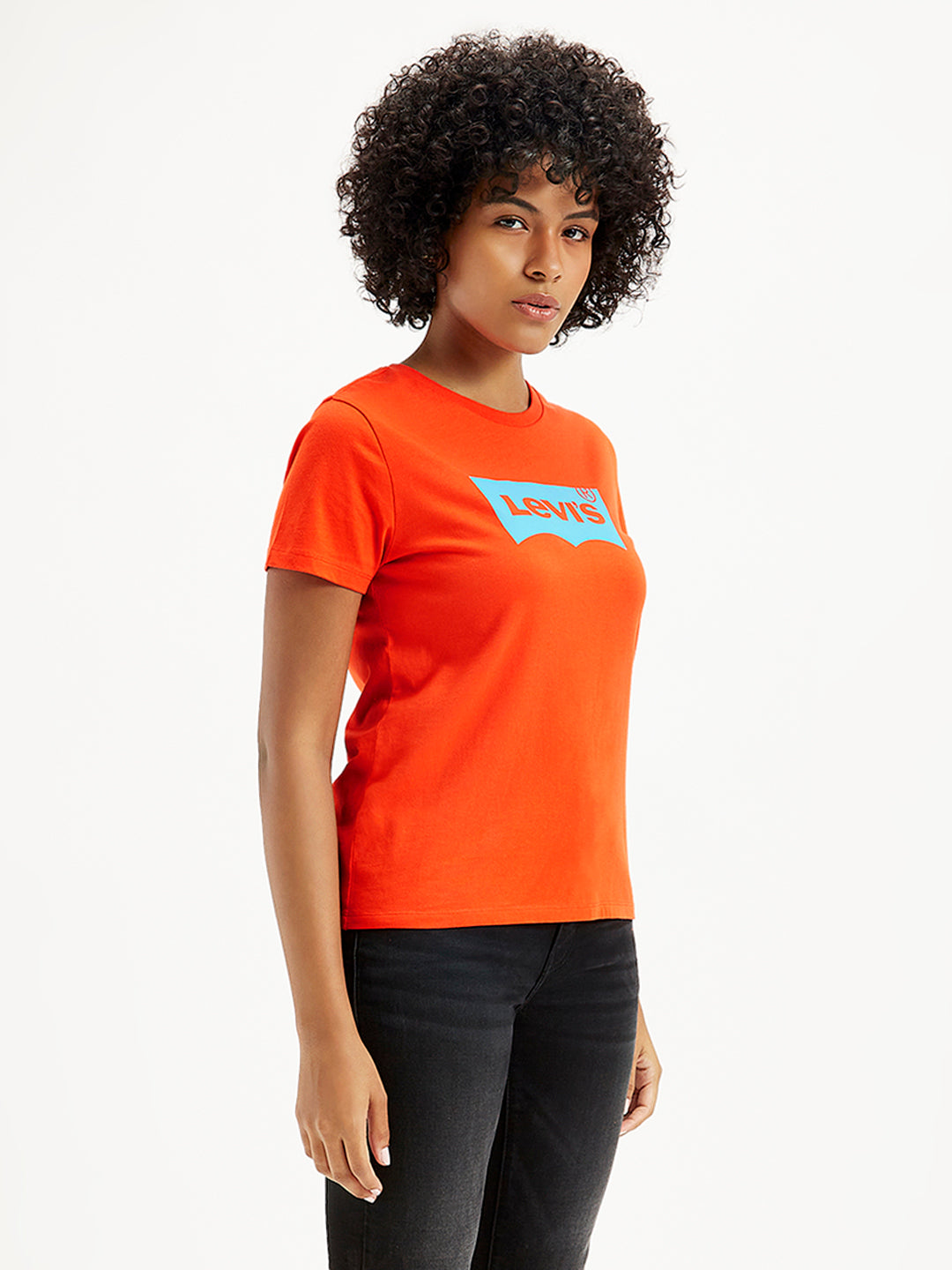 Women's Brand Logo Regular Fit T-Shirt - Side View