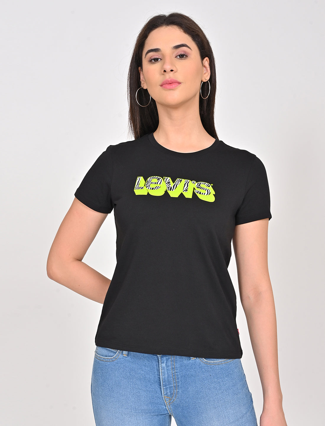 Women's Brand Logo Crew Neck T-Shirt - Front View
