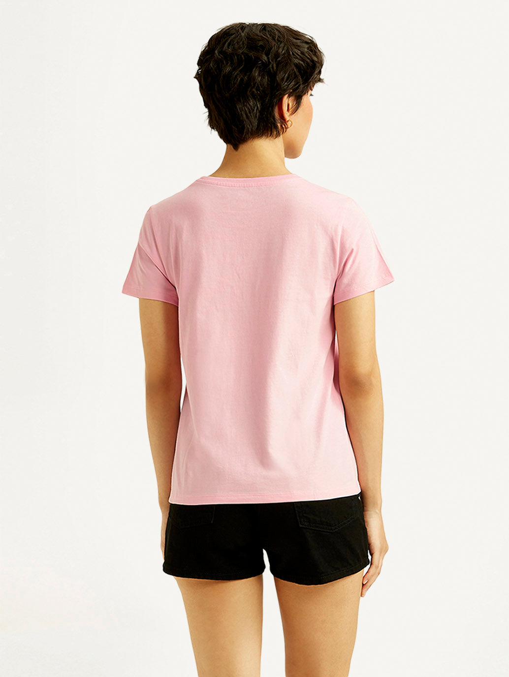 Women's Graphic Print Crew Neck T-shirt - Back View