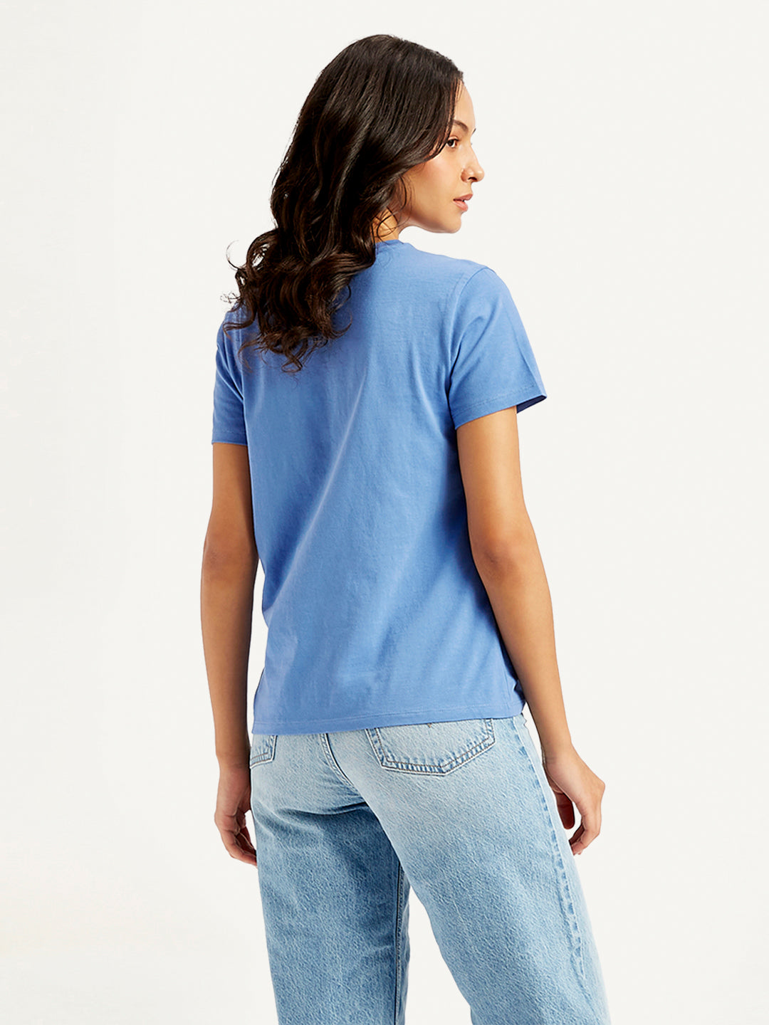 Women's Graphic Print Crew Neck T-shirt - Back View