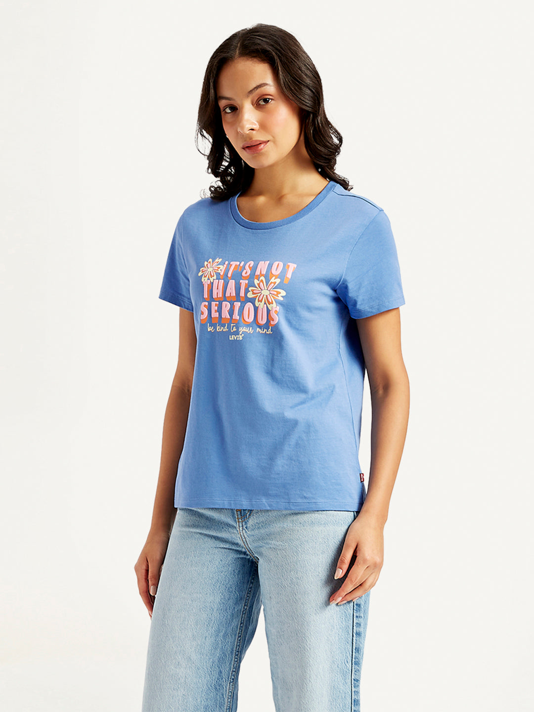 Women's Graphic Print Crew Neck T-shirt - Side View