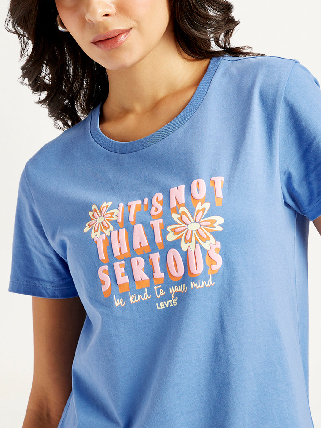 Women's Graphic Print Crew Neck T-shirt - Detail View