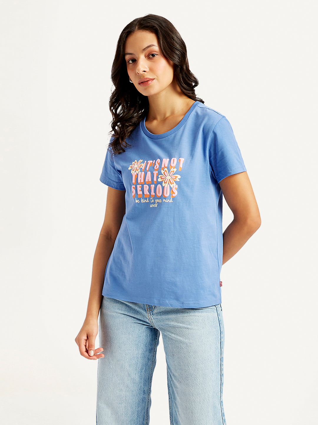 Women's Graphic Print Crew Neck T-shirt - Styleshot View
