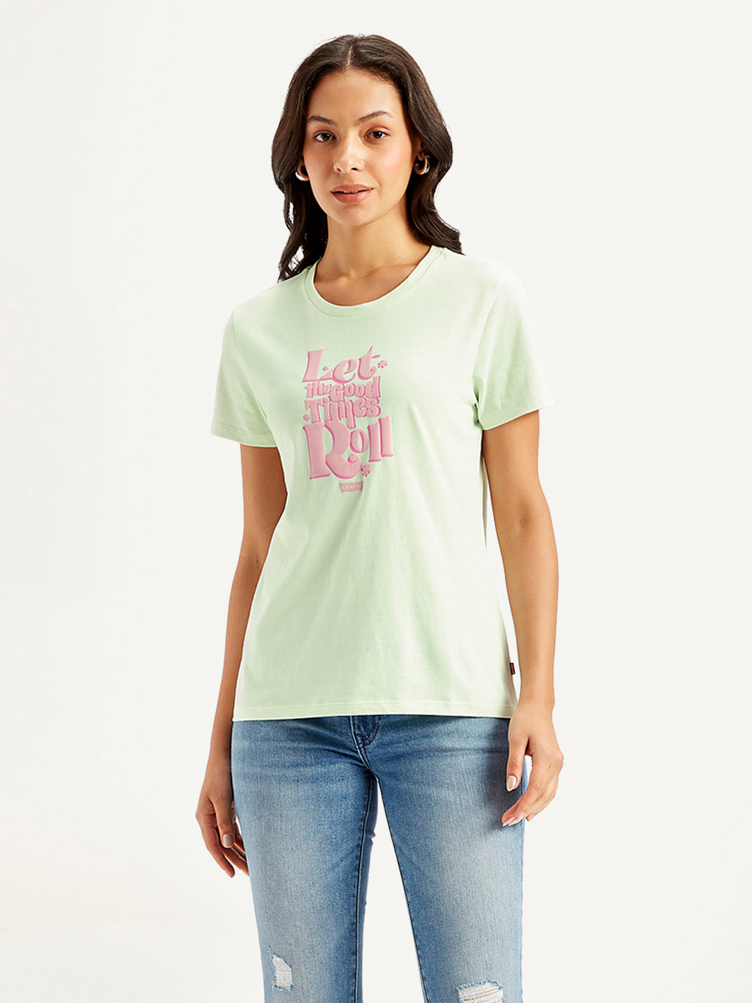 Women's Graphic Print Crew Neck T-shirt - Front View