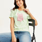 Women's Graphic Print Crew Neck T-shirt - Styleshot View