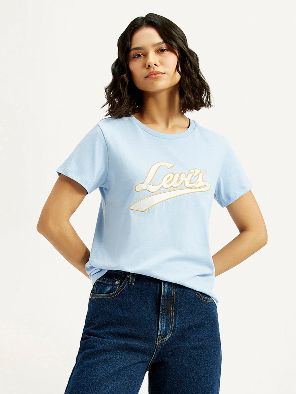 Women's Brand Logo Round Neck T-shirt - Styleshot View