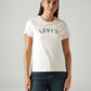 Women's Brand Logo White Crew Neck T-shirt - Front View