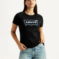 Women's Brand Logo Black Round Neck T-shirt - Styleshot View