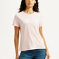 Women's Brand Logo Light Pink Crew Neck T-shirt - Styleshot View