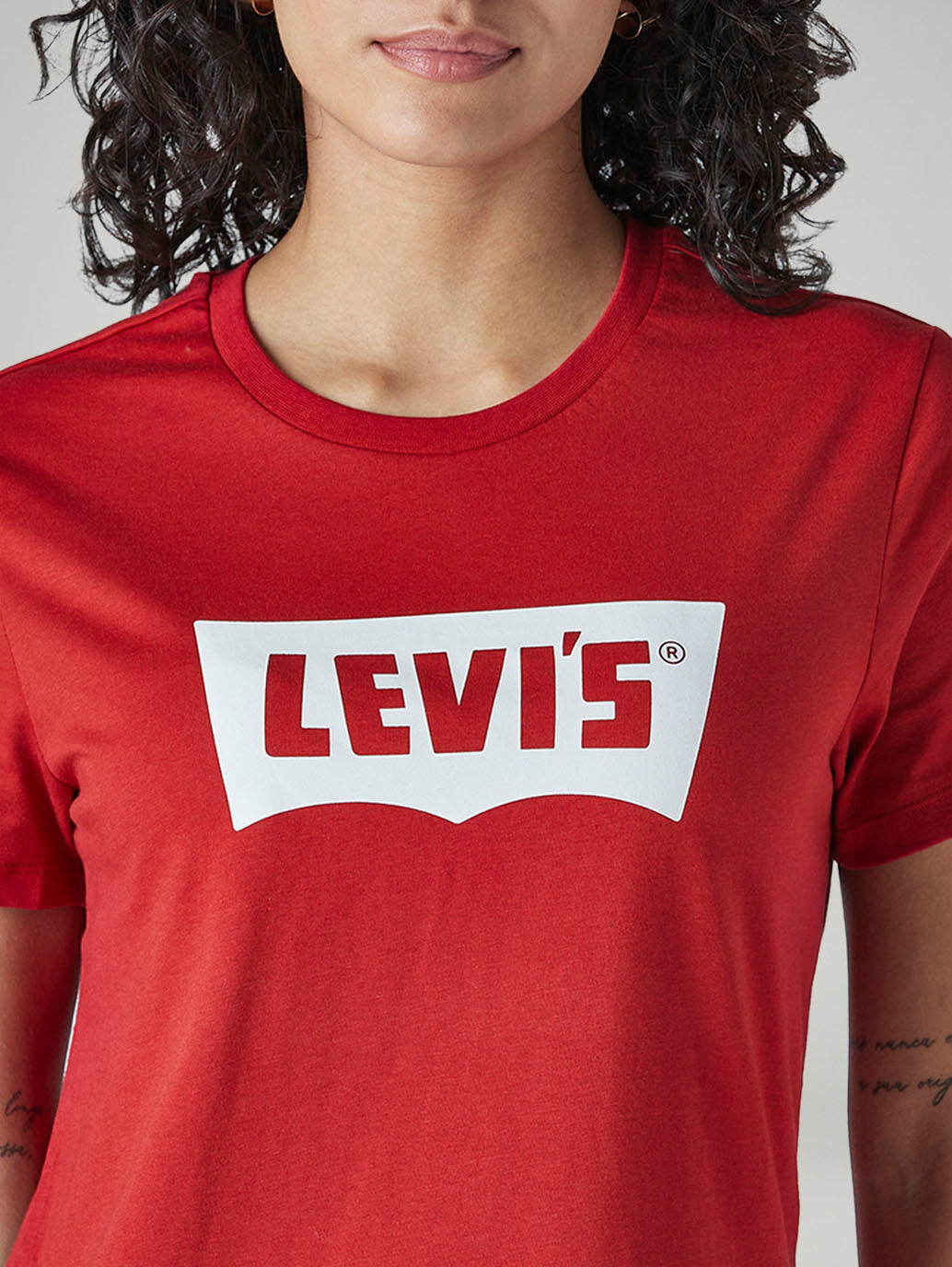 Women's Logo Printed Slim Fit T-Shirt - Detail View