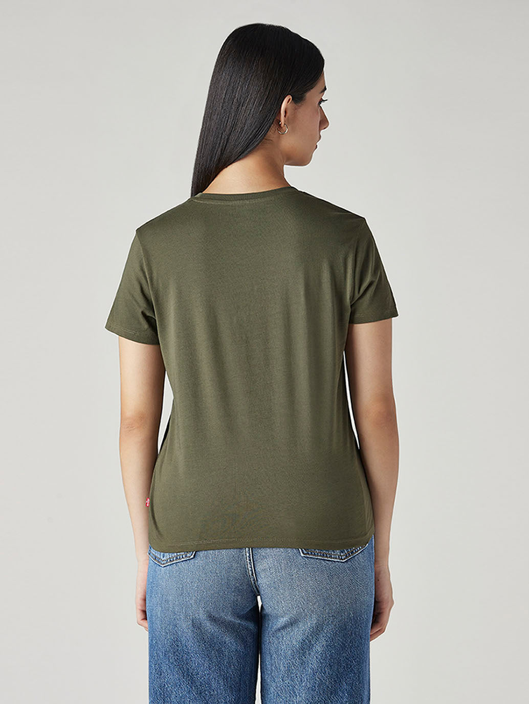 Women's Logo Printed Slim Fit T-Shirt - Back View