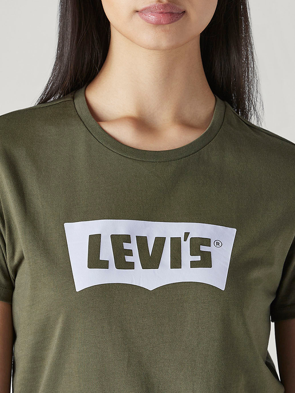 Women's Logo Printed Slim Fit T-Shirt - Detail View