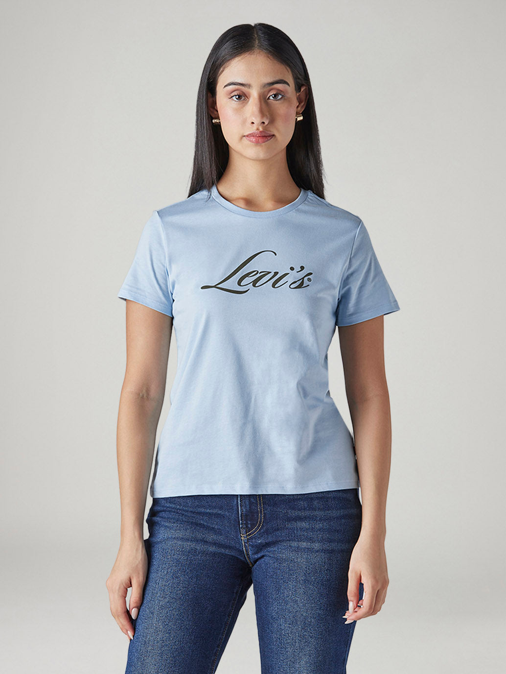Women's Logo Printed Slim Fit T-Shirt - Front View