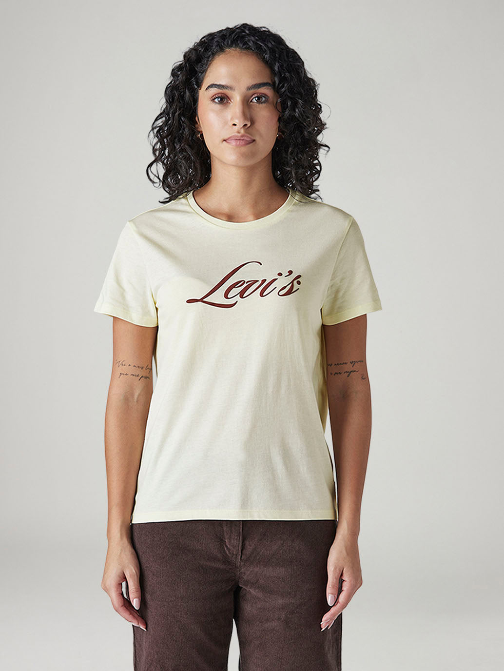 Women's Logo Printed Slim Fit T-Shirt - Front View