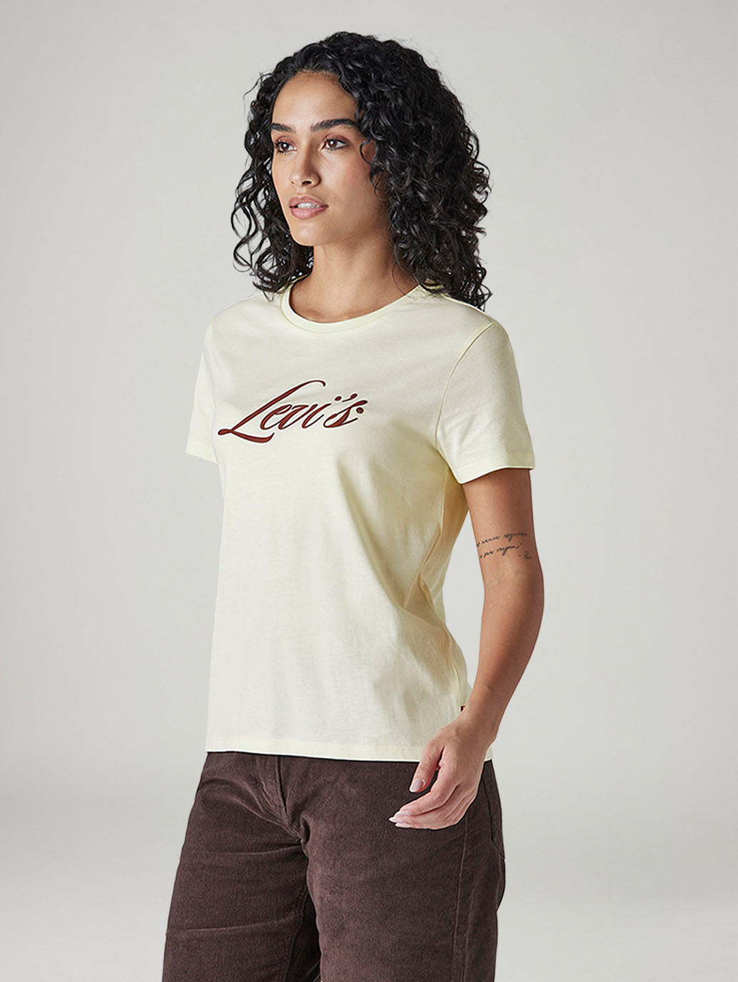 Women's Logo Printed Slim Fit T-Shirt - Side View