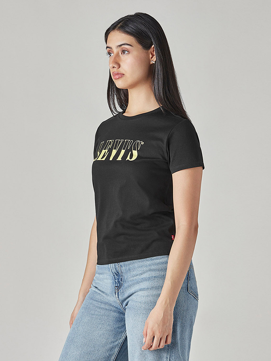Women's Typography Printed Regular Fit T-Shirt - Side View