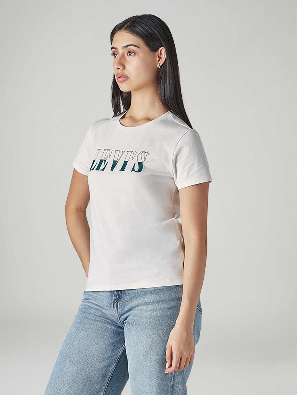 Women's Typography Printed Regular Fit T-Shirt - Side View