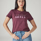 Women's Typography Printed Regular Fit T-Shirt - Styleshot View