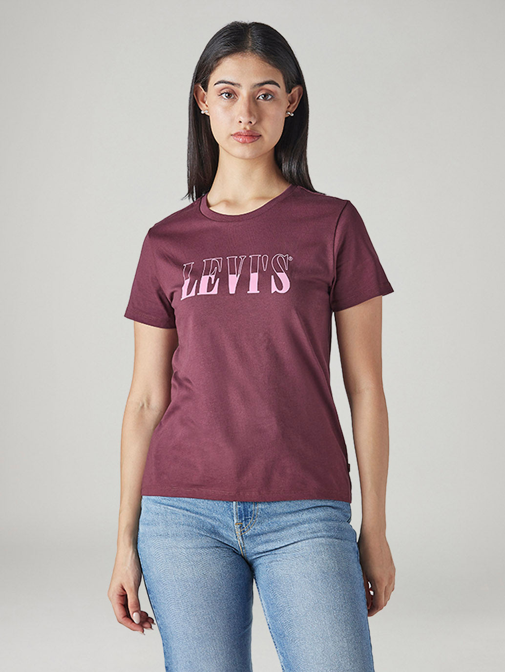 Women's Typography Printed Regular Fit T-Shirt - Front View
