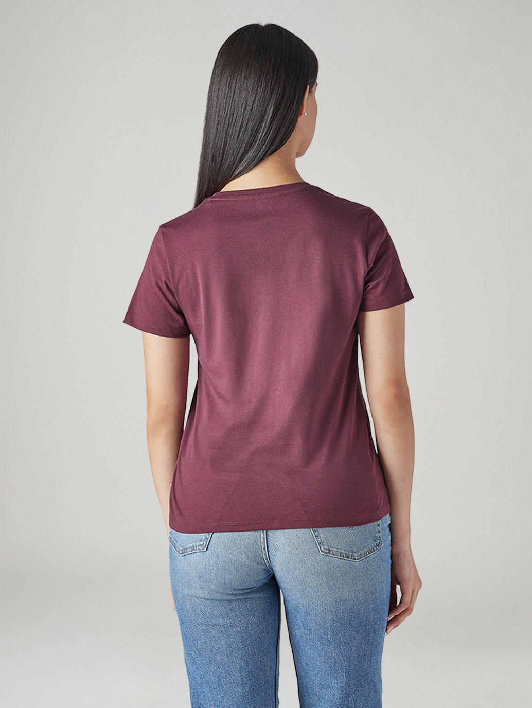 Women's Typography Printed Regular Fit T-Shirt - Back View